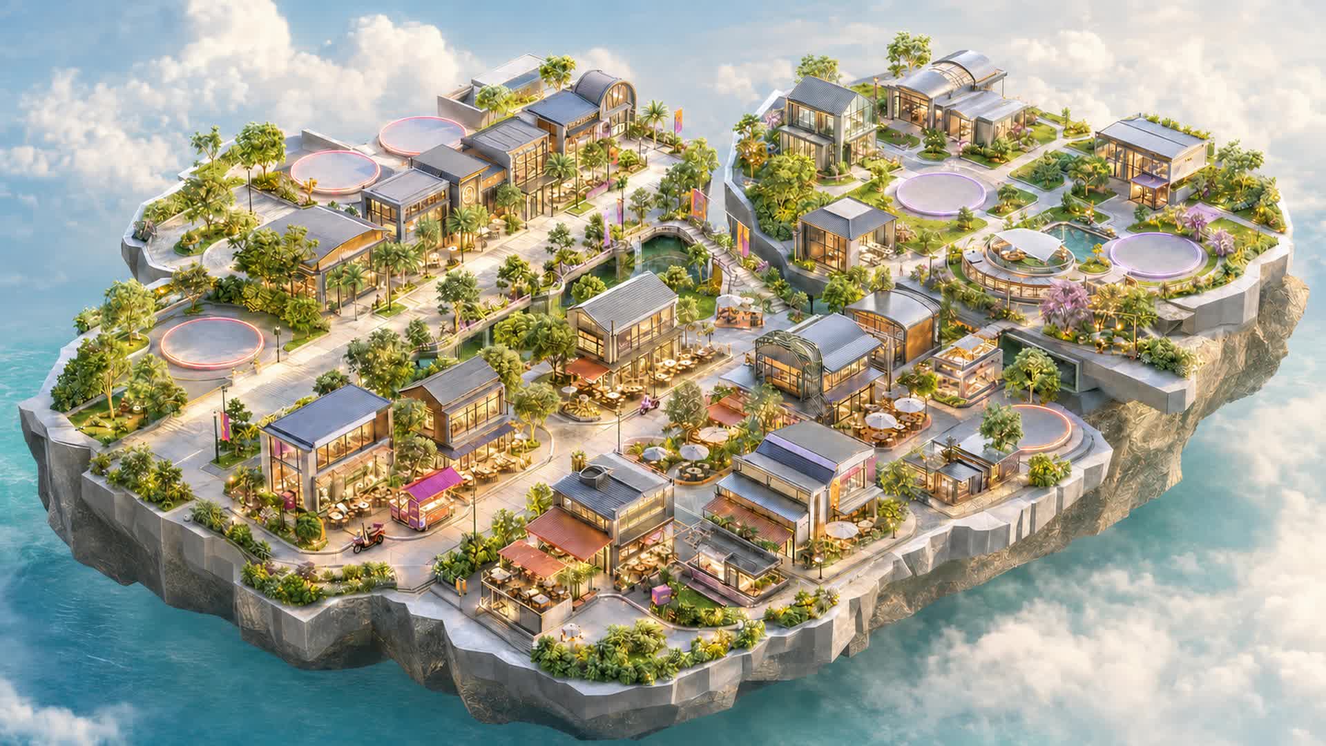 Sellio World, a bright connected marketplace with food and beverage, retail and services destinations